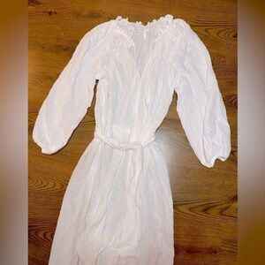 🌷SPIRITUAL Gangster🌷White Gauze Cotton Flounce Sleeve Jumpsuit With Sash